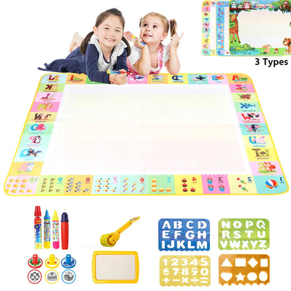 100x80CM Montessori Magic Drawing Board &amp; Reusable Water Doodle Mat voor kinderen Educatieve Kunst & Pen Control Training