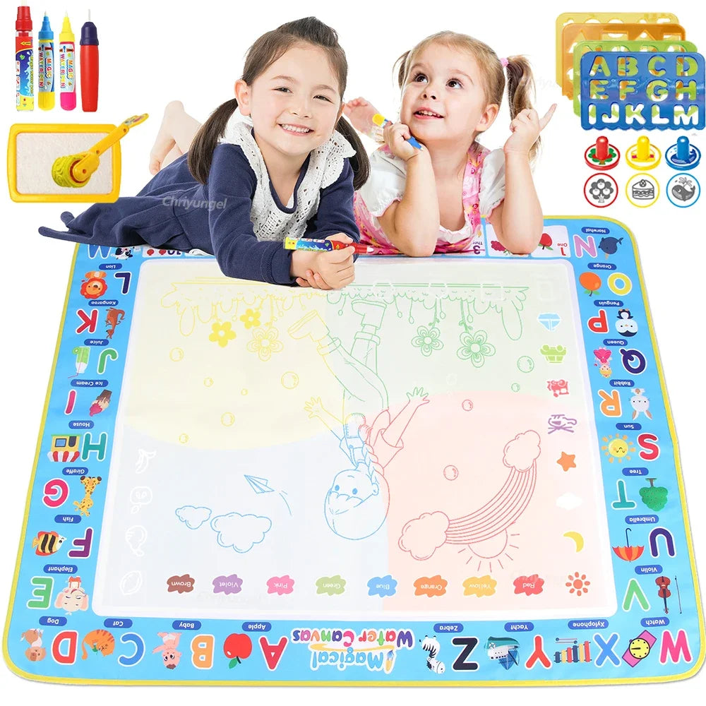 100x80CM Montessori Magic Drawing Board &amp; Reusable Water Doodle Mat voor kinderen Educatieve Kunst & Pen Control Training