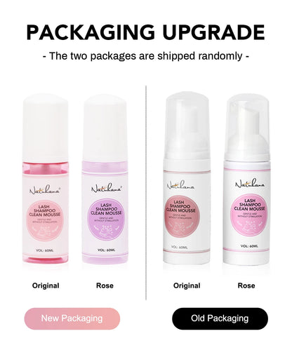 Natuhana 60ml wimperextension Shampoo Mousse, Lash Cleaning Foam voor vals wimpers, zacht & niet-irriterend make-up gereedschap