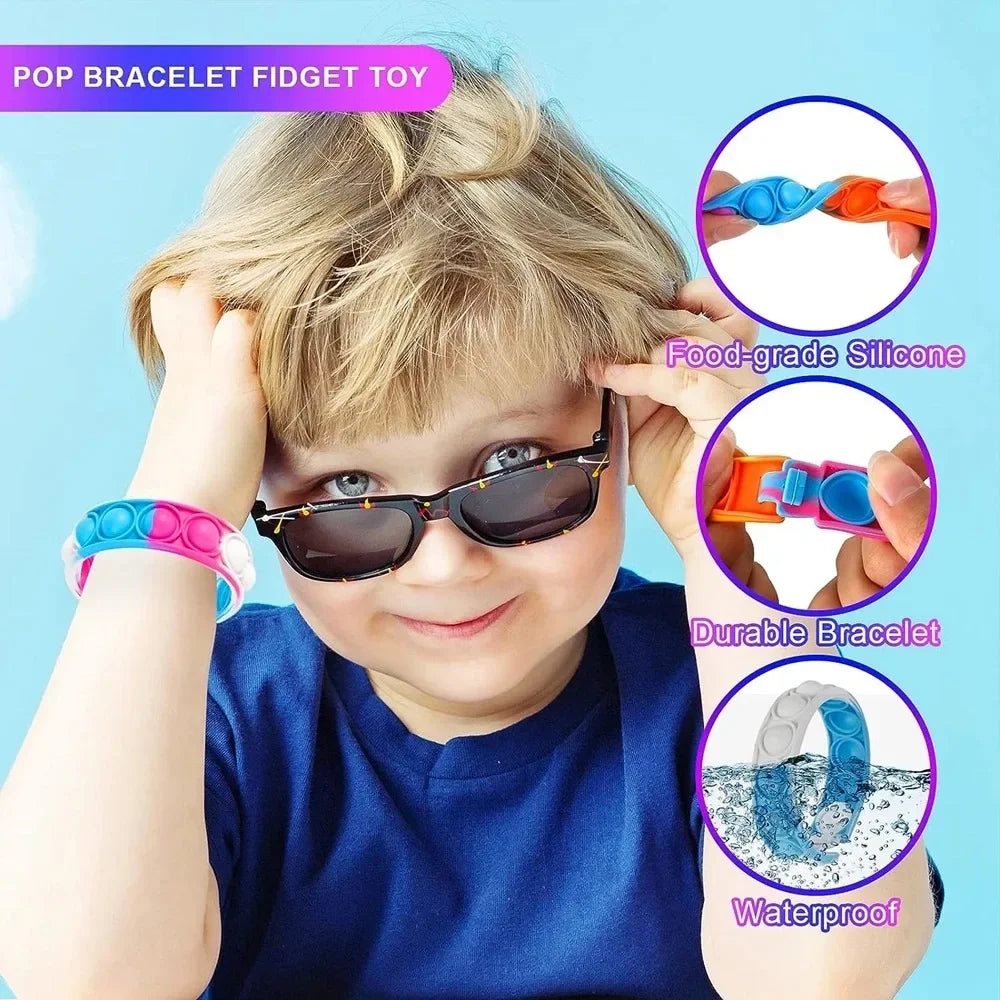 12/24/36PCS Siliconen Kleurrijke Bubble Polsband .Kids Party Favors, Birthday Gifts, bruiloft souvenirs, carnaval & vakantie armbanden