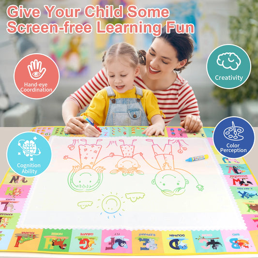 100x80CM Montessori Magic Drawing Board – Tapis de doodle réutilisable pour enfants Formation à l'art éducatif et au contrôle du stylo