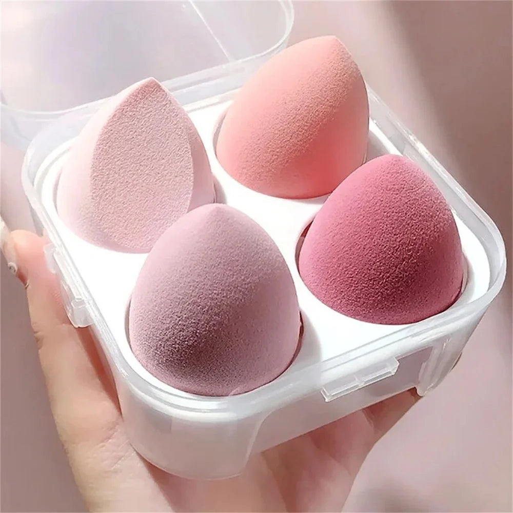 4PCS Make-up Sponge Blender Beauty Egg Cosmetic Puff & Powder Sponges for Women, Professional Beauty Tools