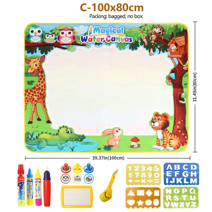 100x80CM Montessori Magic Drawing Board &amp; Reusable Water Doodle Mat voor kinderen Educatieve Kunst & Pen Control Training
