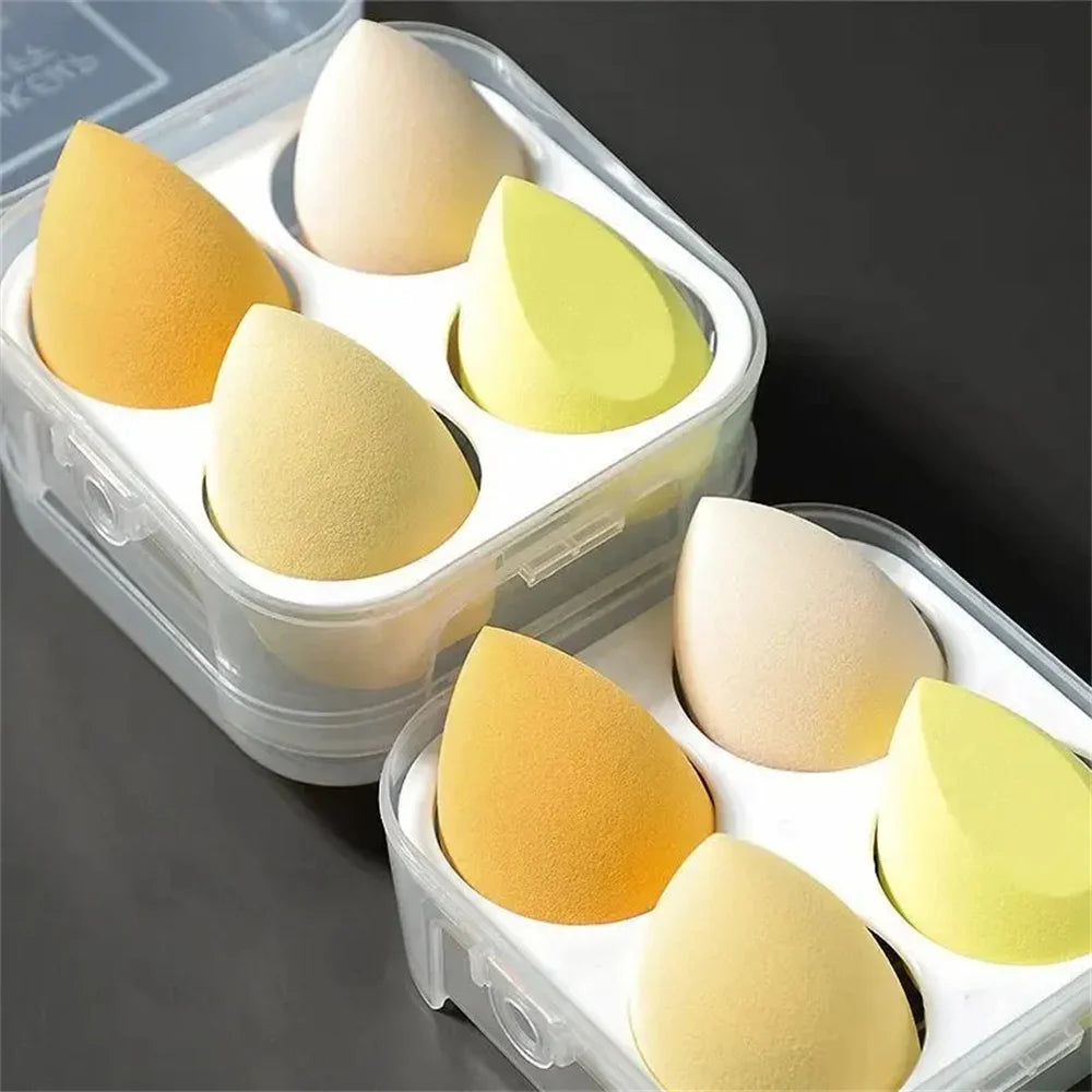 4PCS Make-up Sponge Blender Beauty Egg Cosmetic Puff & Powder Sponges for Women, Professional Beauty Tools