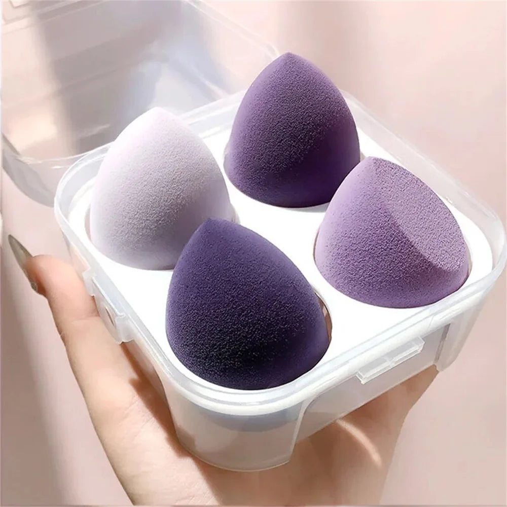 4PCS Make-up Sponge Blender Beauty Egg Cosmetic Puff & Powder Sponges for Women, Professional Beauty Tools