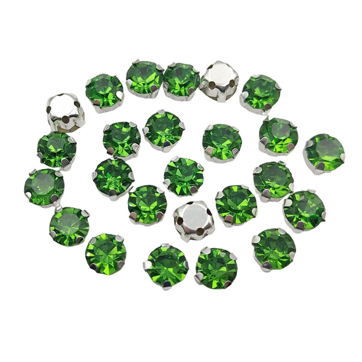 Strass rond en verre avec griffe – Cristaux de base en argent cousue pour vêtements, chaussures et artisanat