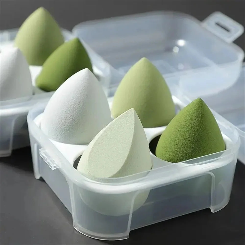 4PCS Make-up Sponge Blender Beauty Egg Cosmetic Puff & Powder Sponges for Women, Professional Beauty Tools